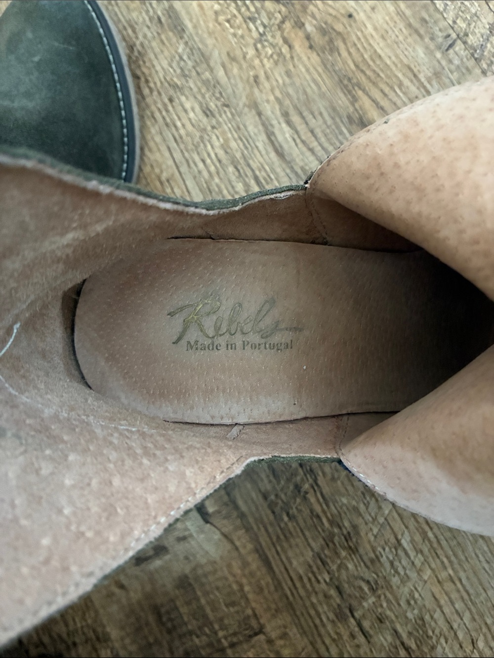 Rebels Olive Green Suede Boots with Stacked Heel - Picture 5 of 9